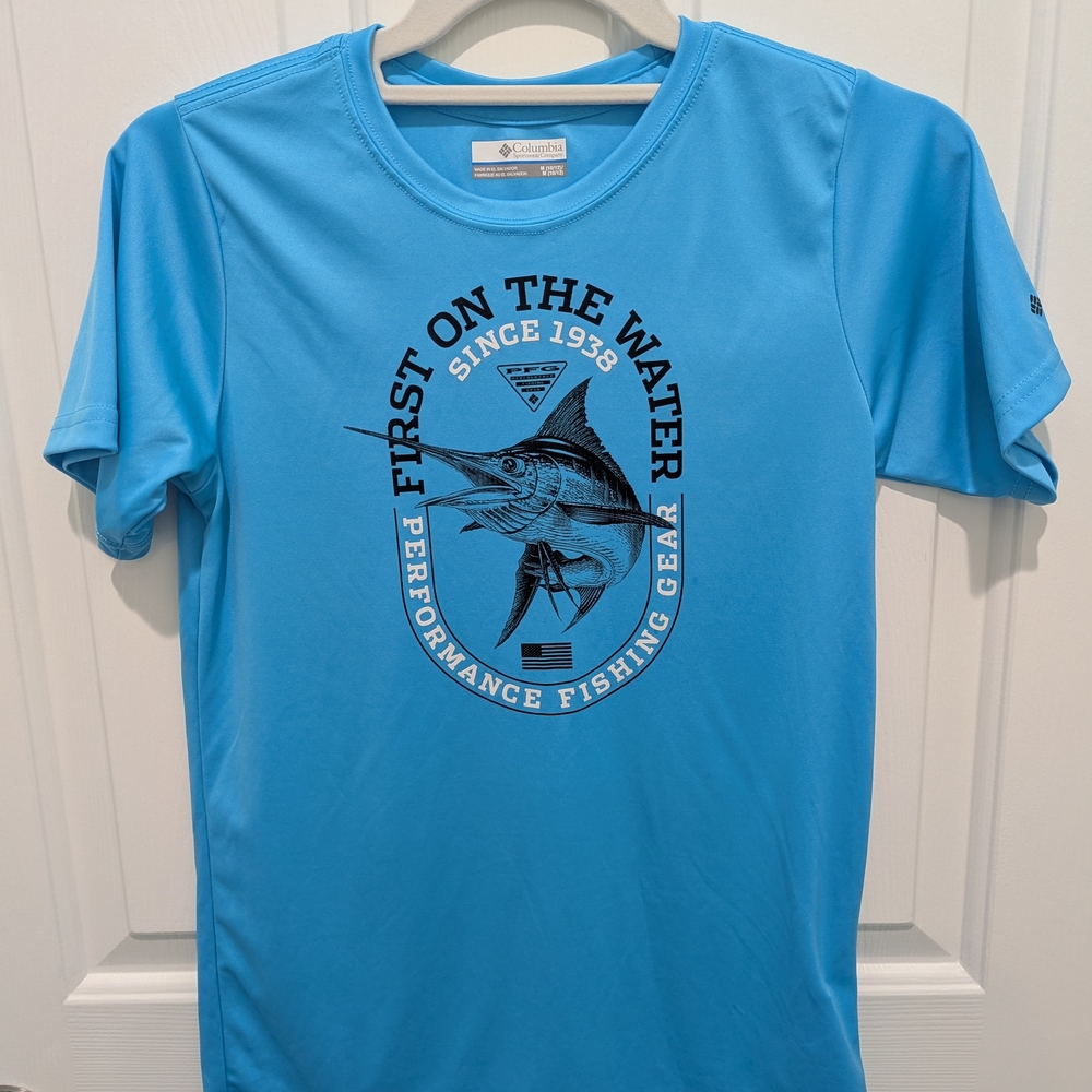 Columbia Blue Performance Fishing Shirt